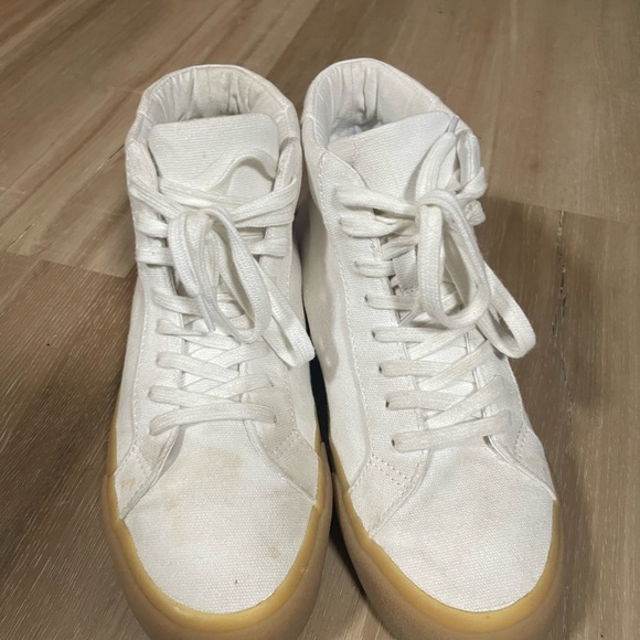 Madewell Sidewalk High-Top Sneakers in Recycled Canvas good condition sz 8 - Picture 7 of 11